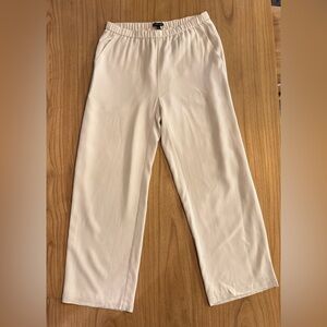 Eileen Fisher Ivory 100% Silk Georgette Crepe Lantern Pant Size XS EUC